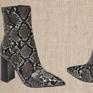 Jeffery Campbell Snake skin ankle boots